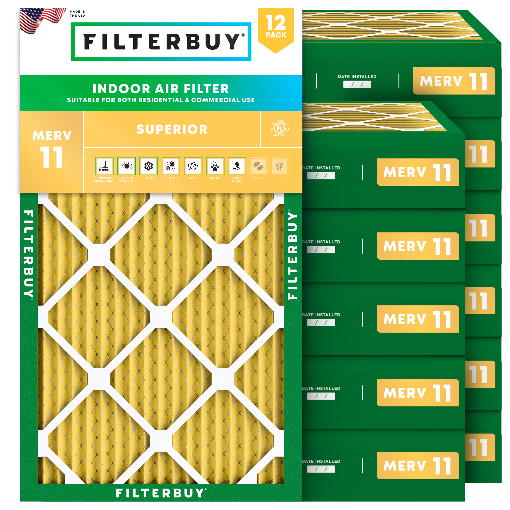 Aerostar 16x25x4 MERV 11 Pleated Air Filter, AC Furnace Air Filter, 2 Pack (Actual Size: 15 1/2" X 24 1/2" X 3 3/4") In | Whizz Furnace Filters - Foto 10