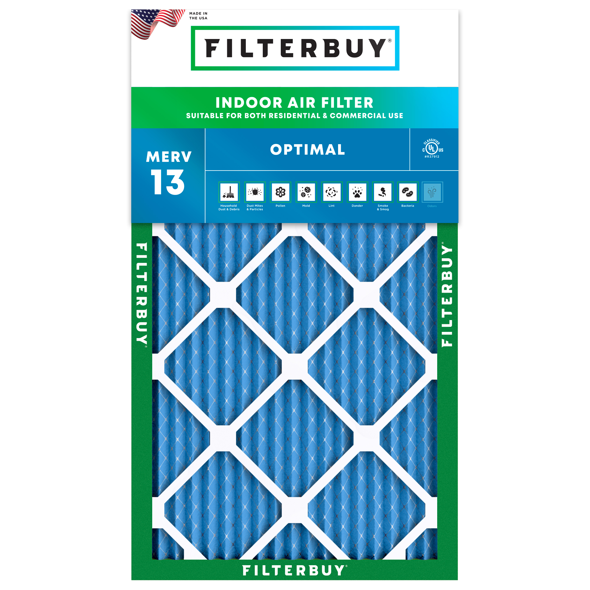 LotFancy 12x24x1 Air Filters, MERV 8 AC Furnace Filters, 4 Pack MPR 600 - View #10