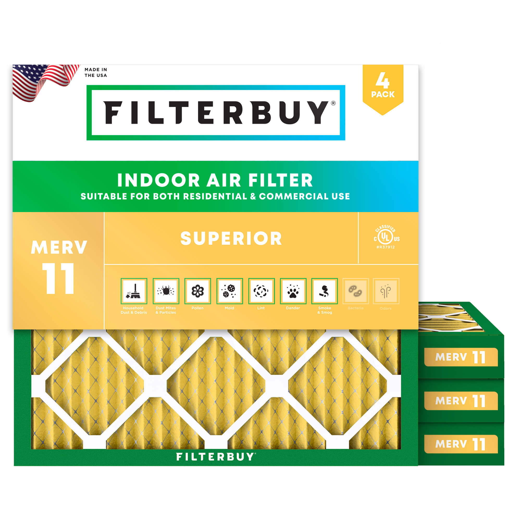 Filterbuy 20x24x2 Air Filter ERV 8, Pleated HVAC AC Furnace Filters (6